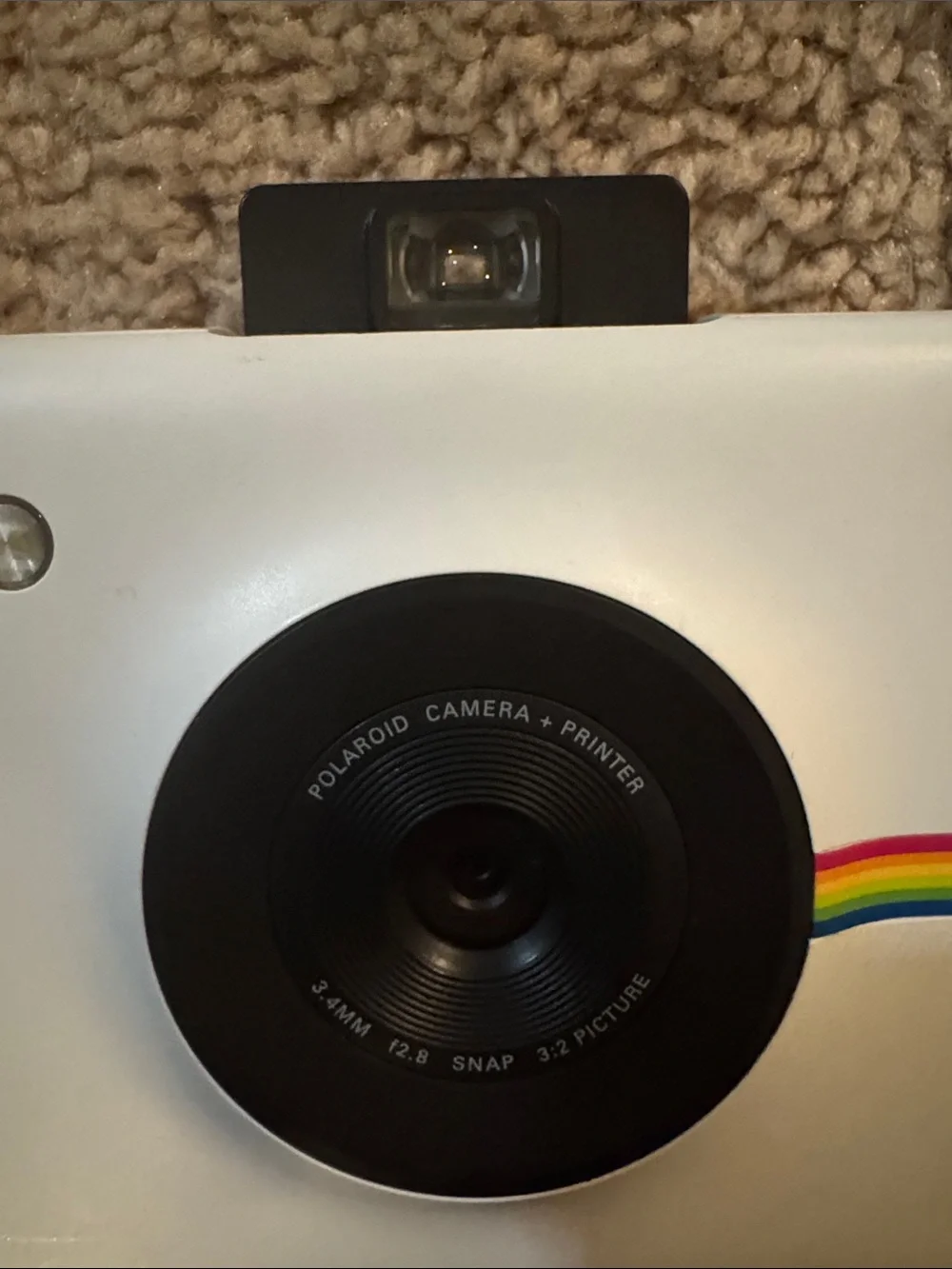 Polaroid Snap Instant Camera in White with Rainbow Accent